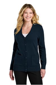 Picture of LSW4150 Charcoal heather LG PA Women's Easy Care Button-Up Cardigan Sweater